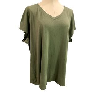 3X Torrid Green V-Neck Short Sleeve Womens Classic Fit Tshirt
